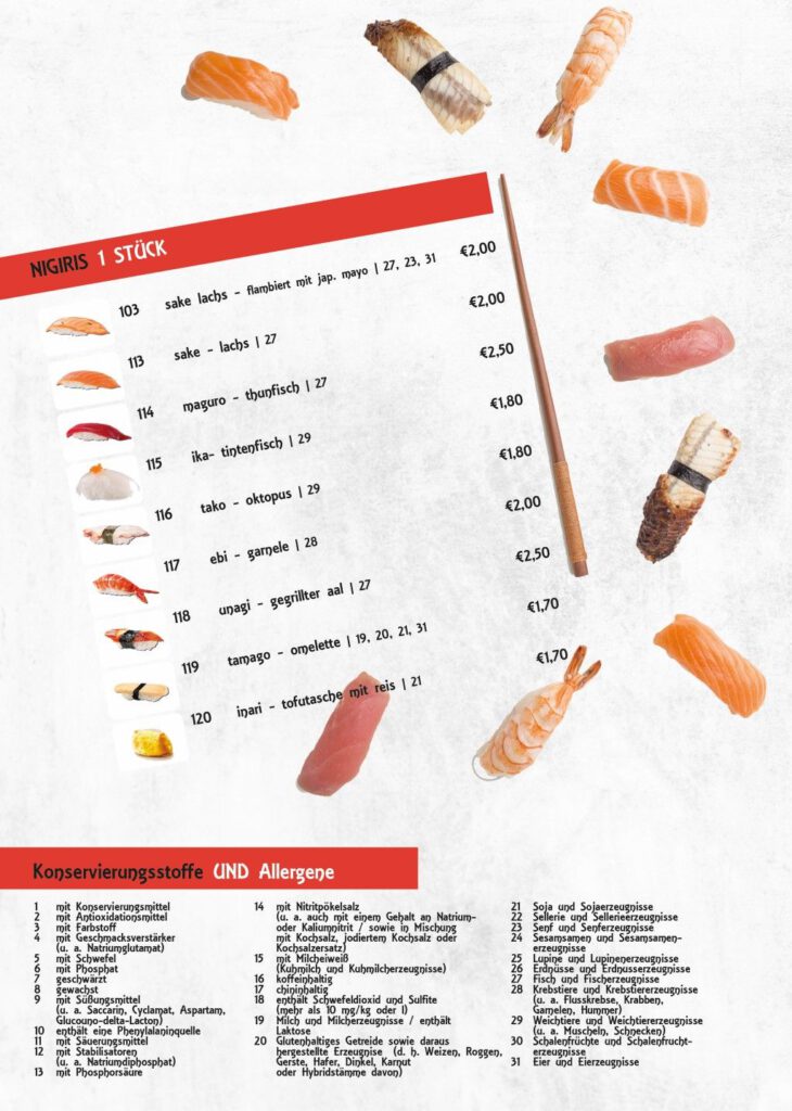 Speisekarte Tasty Sumo