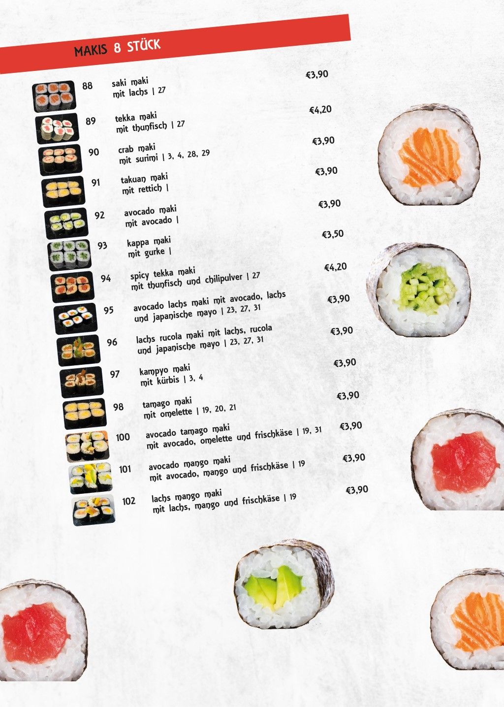 Speisekarte Tasty Sumo